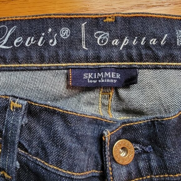 Levi’s Capital E Skimmer Low Skinny Jeans size 32 dark wash - Picture 5 of 11